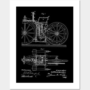 engine driven vehicle Vintage Patent Hand Drawing Posters and Art